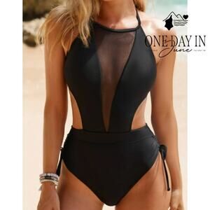 Cupshe Halter Cut Out One Piece Swimsuit Size S